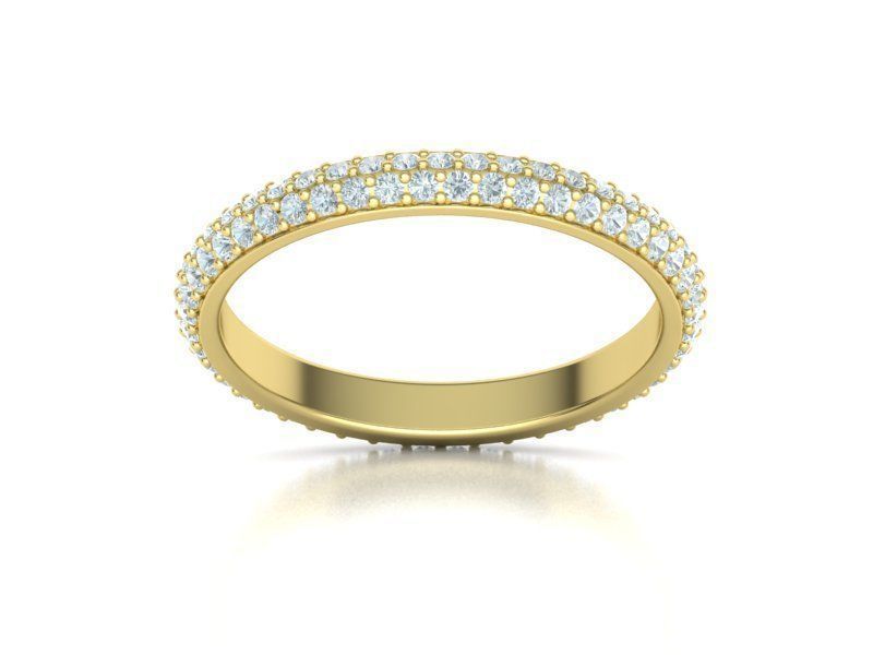 Exquisite Double Row Diamond Eternity Ring In white Gold