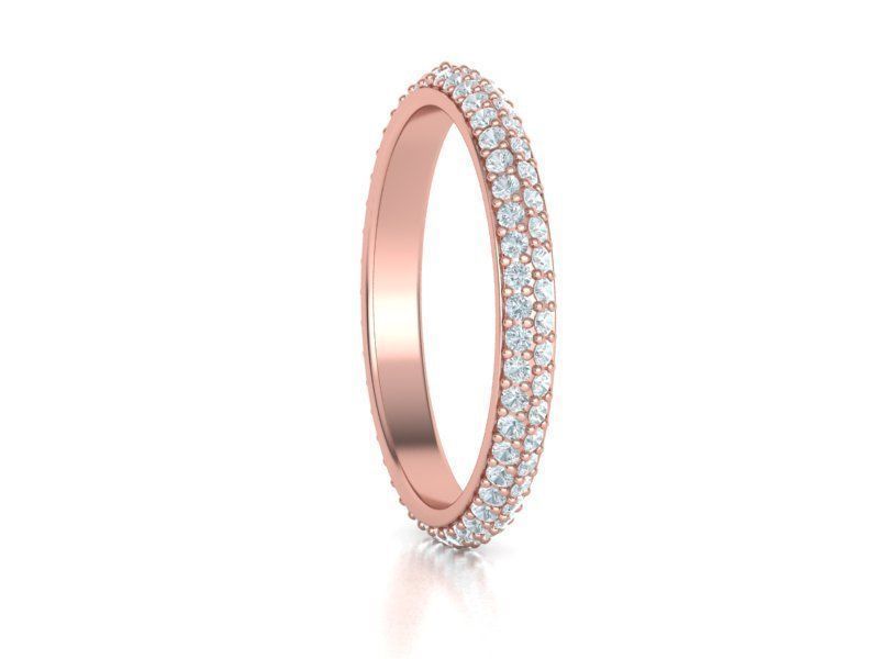 Bague éternité exquise en diamant à double rang