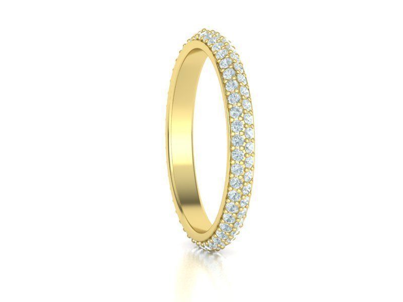 Exquisite Double Row Diamond Eternity Ring In white Gold