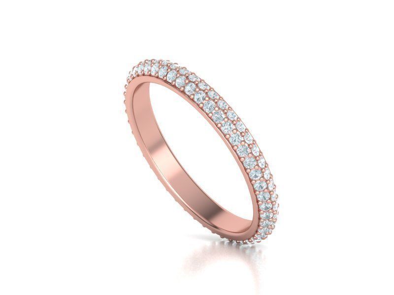 Bague éternité exquise en diamant à double rang