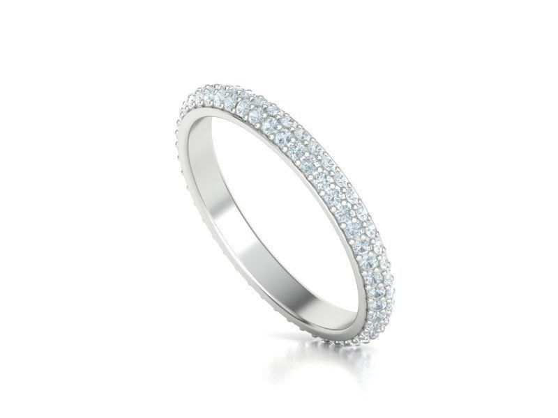 Bague éternité exquise en diamant à double rang