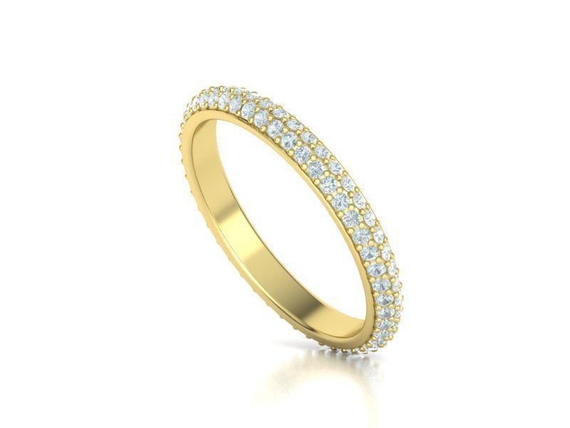 Exquisite Double Row Diamond Eternity Ring In white Gold