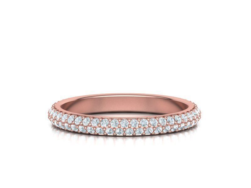 Bague éternité exquise en diamant à double rang