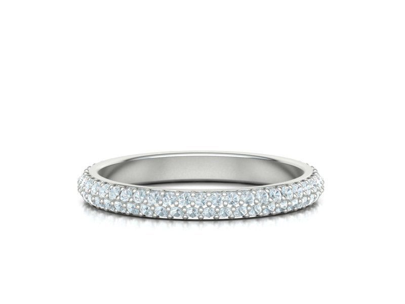 Bague éternité exquise en diamant à double rang