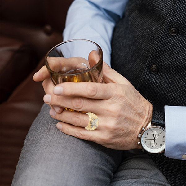 "The Gold Nugget Eagle" Men's Ring