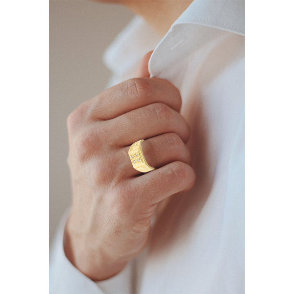 4 CZ Stone Men's Gold ring