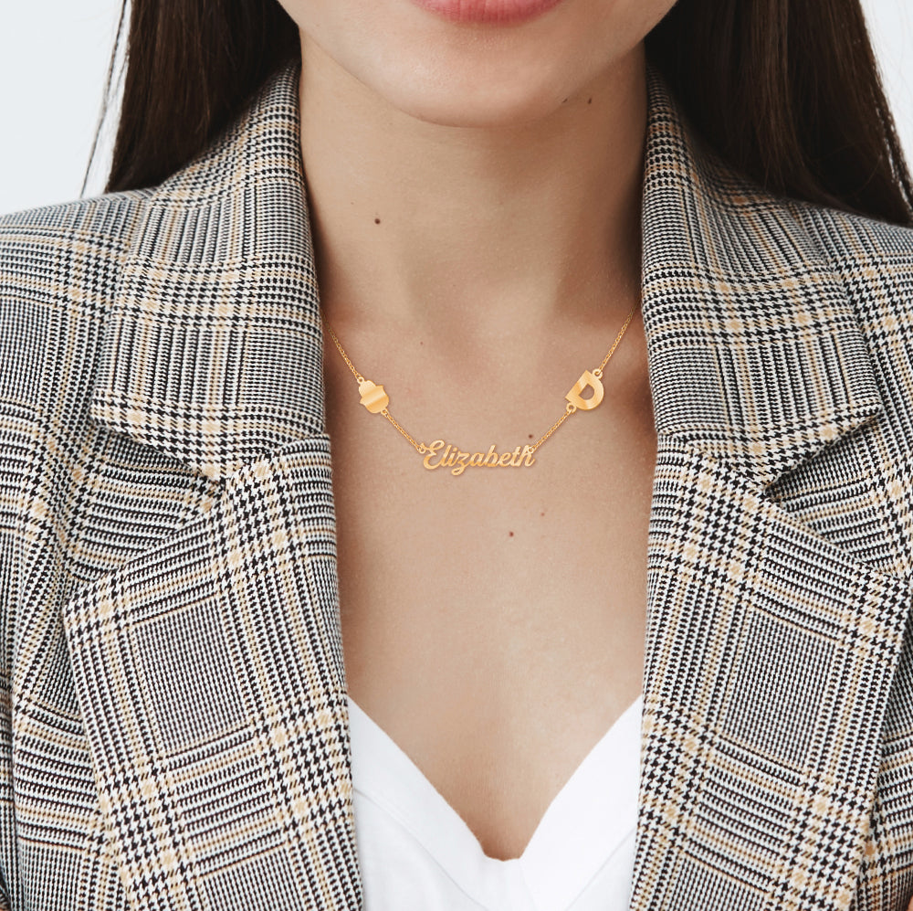 Personalized Name Necklace With 2 Charms