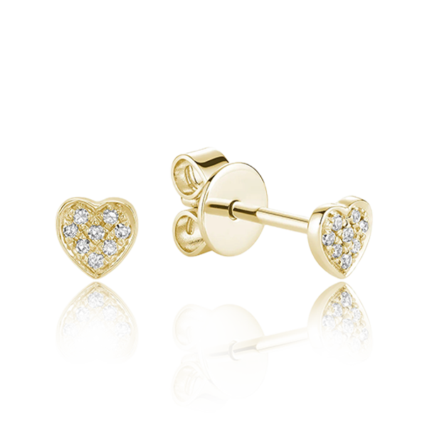 Heart Diamond Stud Earrings