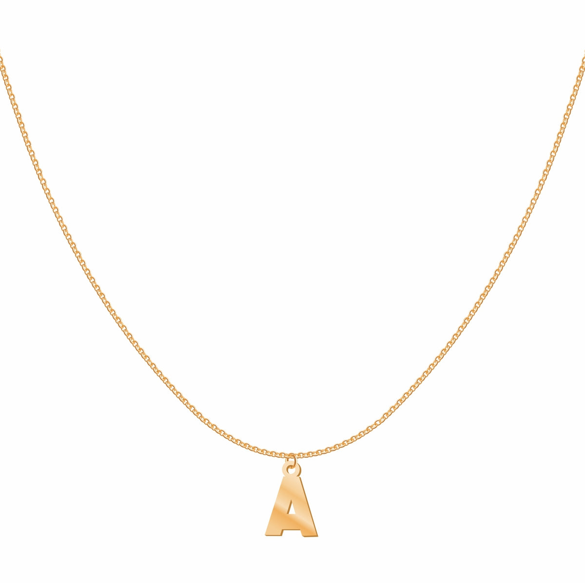 Initial Necklace in Yellow & White Gold