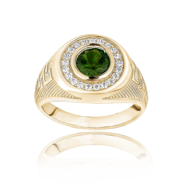 The Interpid Gold Men ring ( 4 Center Stone Colors )