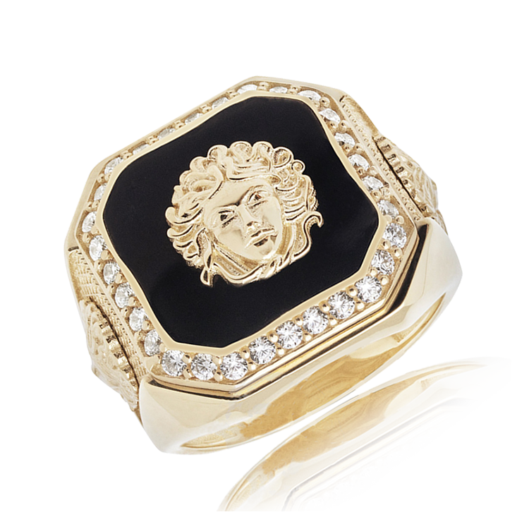 Medusa Man RIng In Yellow Gold