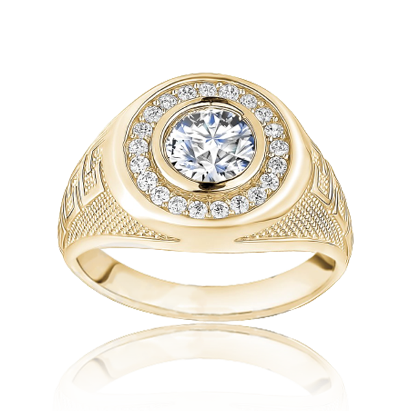 The Interpid Gold Men ring ( 4 Center Stone Colors )