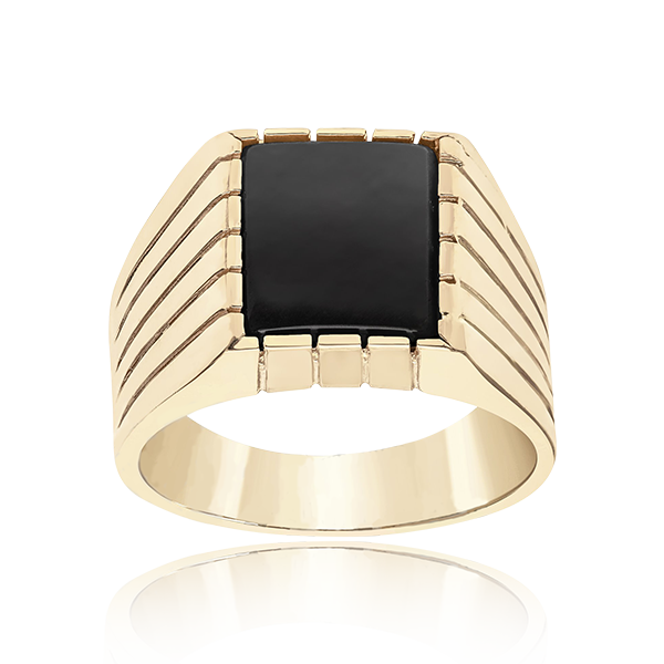 Golden Striped Majesty Men's Gold Ring