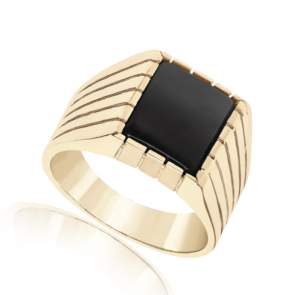 Golden Striped Majesty Men's Gold Ring