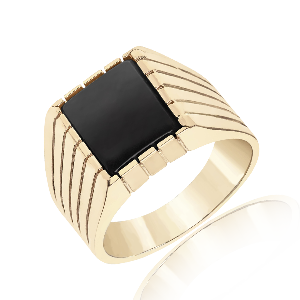 Golden Striped Majesty Men's Gold Ring