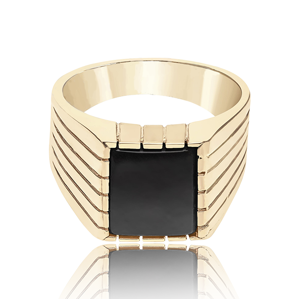 Golden Striped Majesty Men's Gold Ring