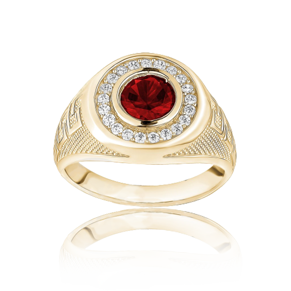 The Interpid Gold Men ring ( 4 Center Stone Colors )