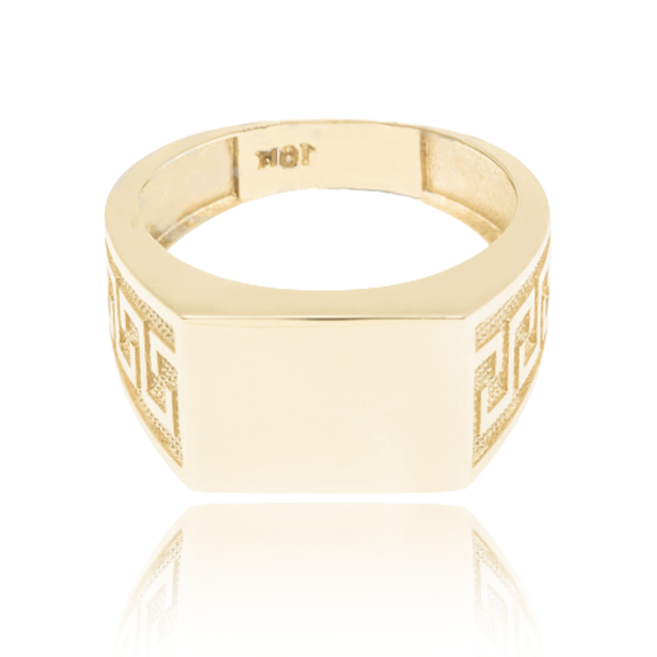 Greek Pattern Confident Men Ring