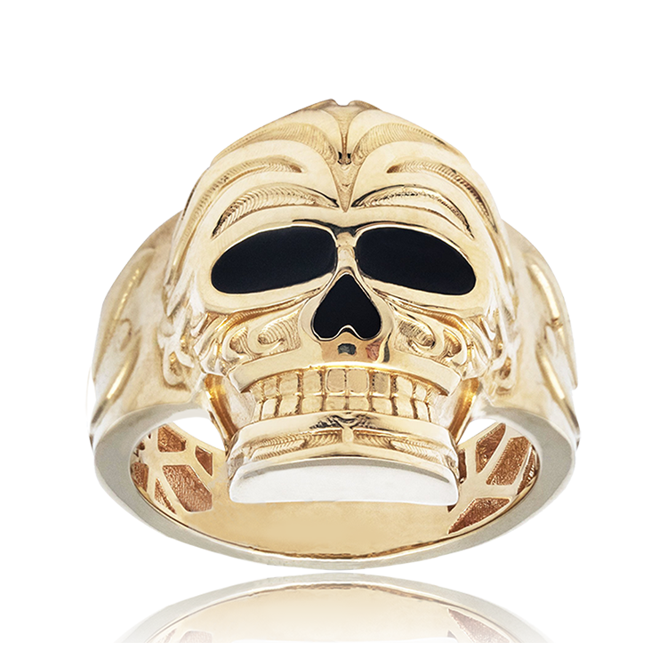 Skull Head Gold Men's Ring