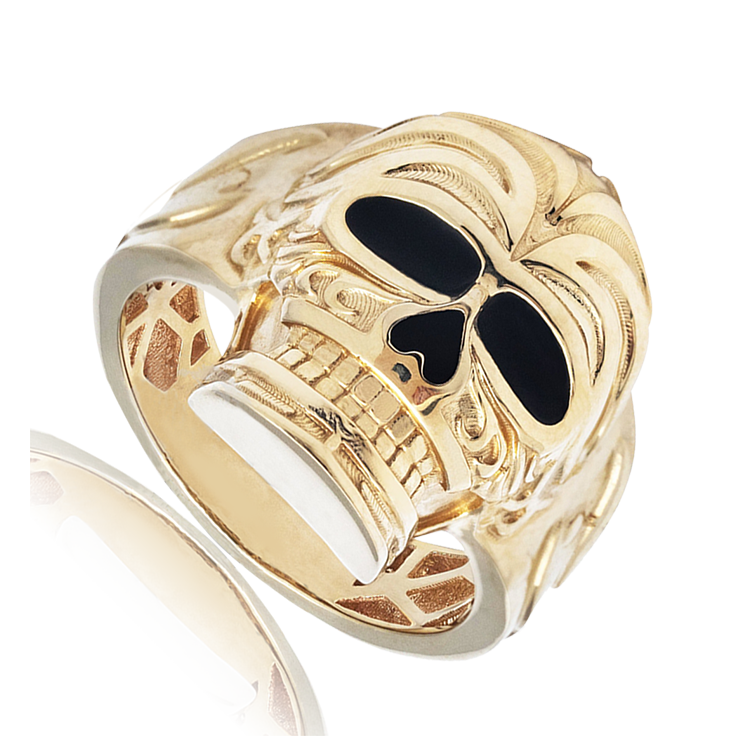 Skull Head Gold Men's Ring