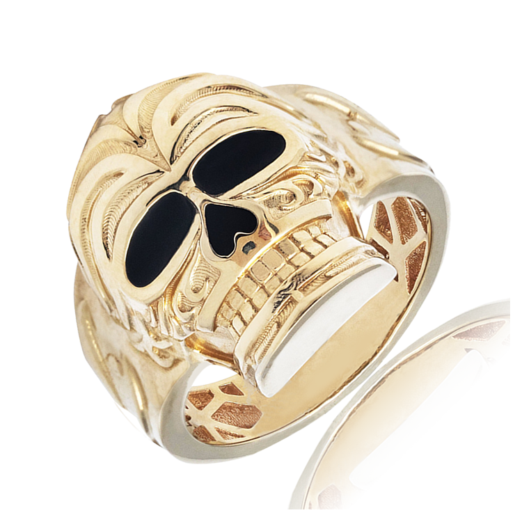 Skull Head Gold Men's Ring