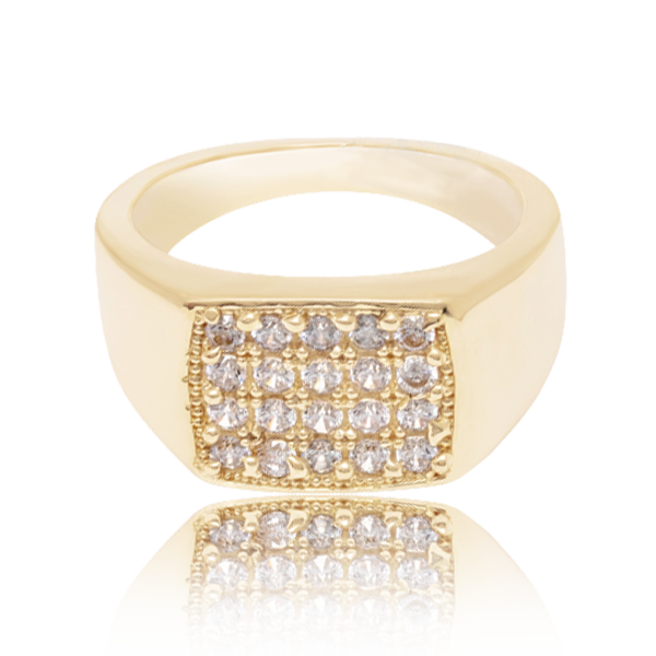 Bold Men CZ Gold Ring