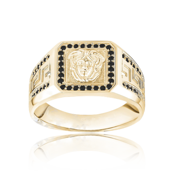 "Allure" Medusa Men Gold Ring