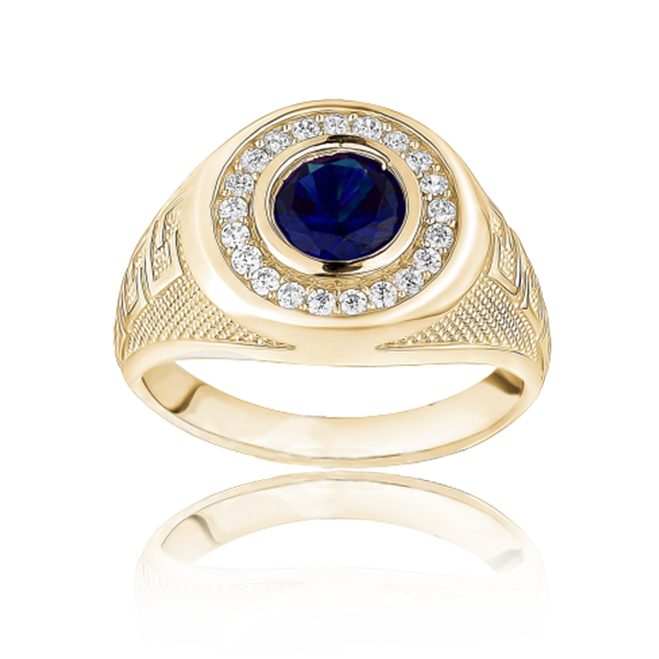 The Interpid Gold Men ring ( 4 Center Stone Colors )