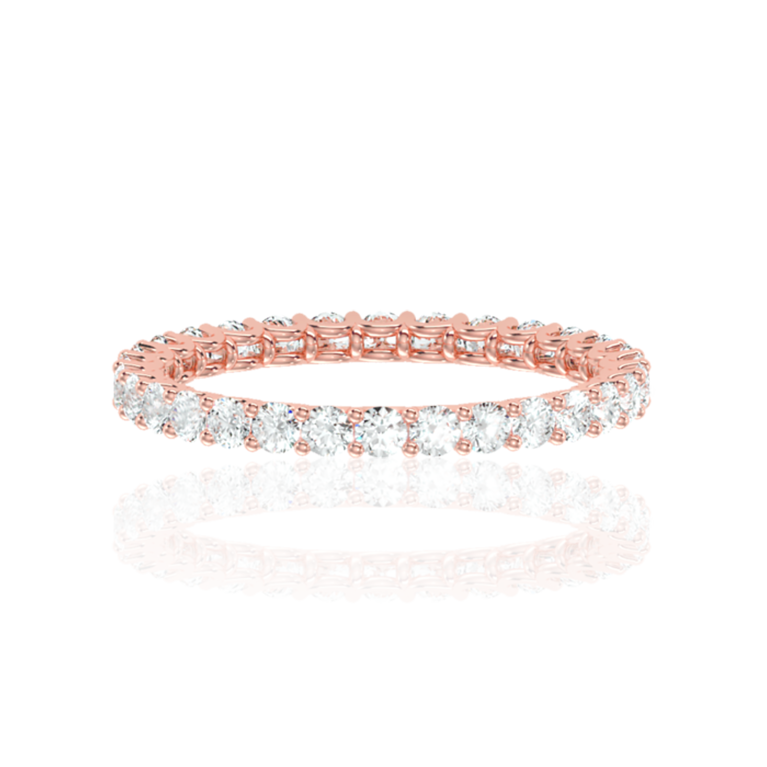 Riviera Diamond Eternity Ring (3ct, Wt.) In White, Yellow or Rose Gold