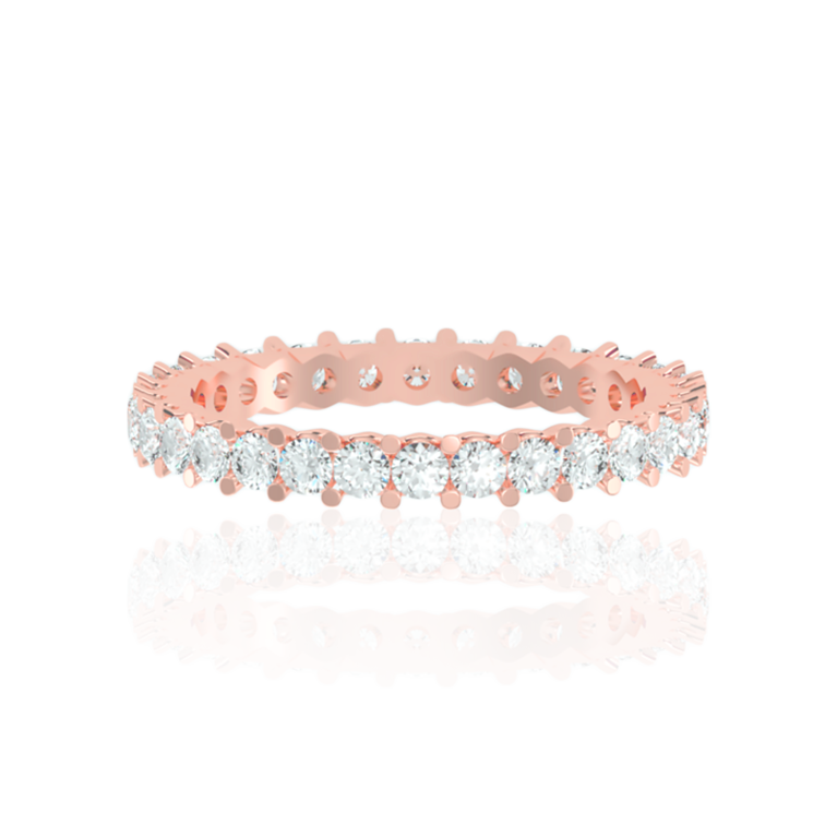 Trellis Eternity Diamond Ring (2Ct. Wt.) In White, Rose or Yellow Gold