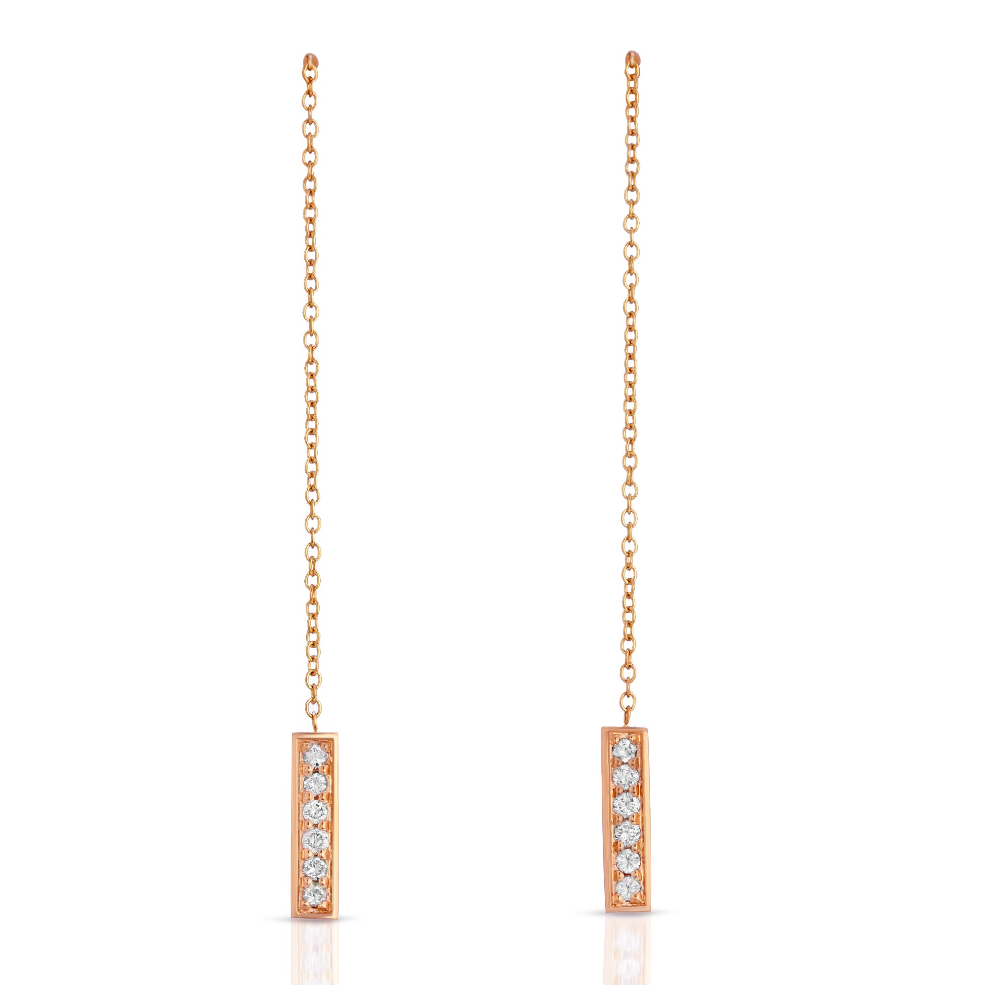 “Brittany” 14-karat gold bar drop earring with diamonds