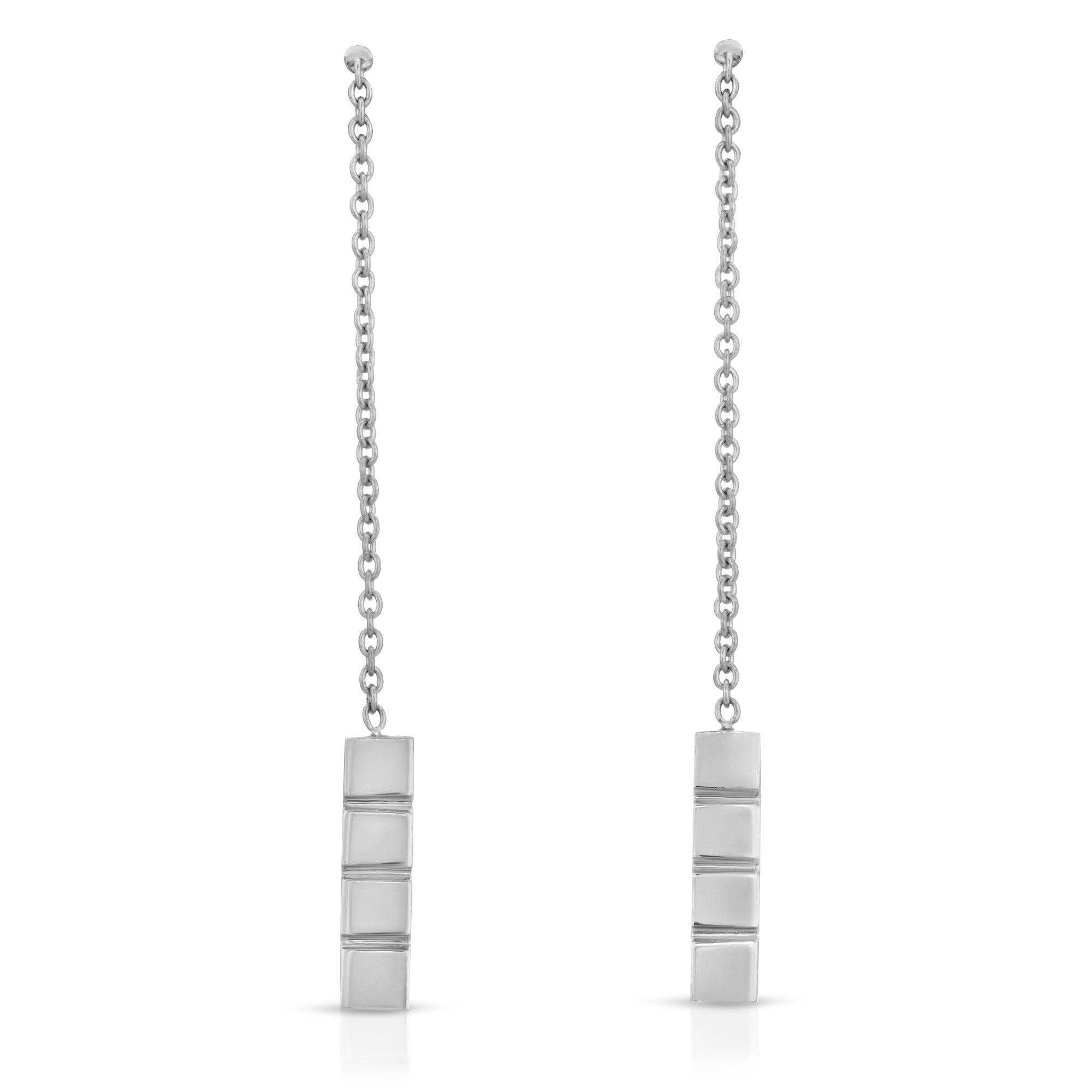 “Arabella” 14-karat gold thin bar drop earring