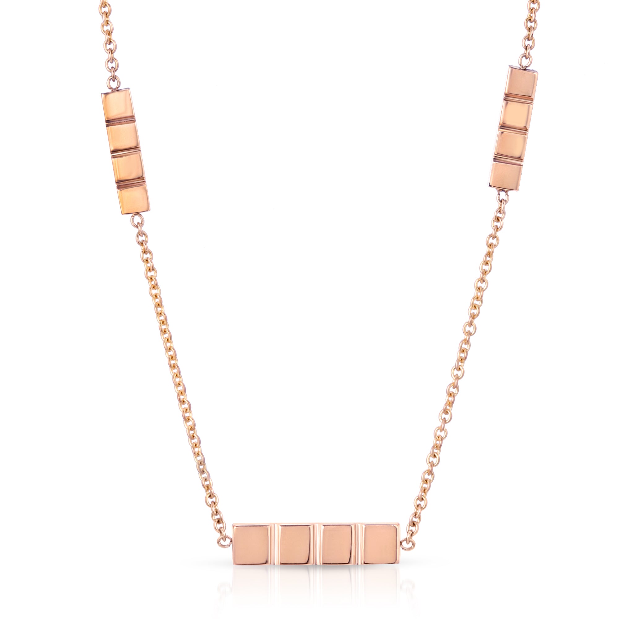 “Arabella bouquet” 14-karat gold thin bar three station necklace