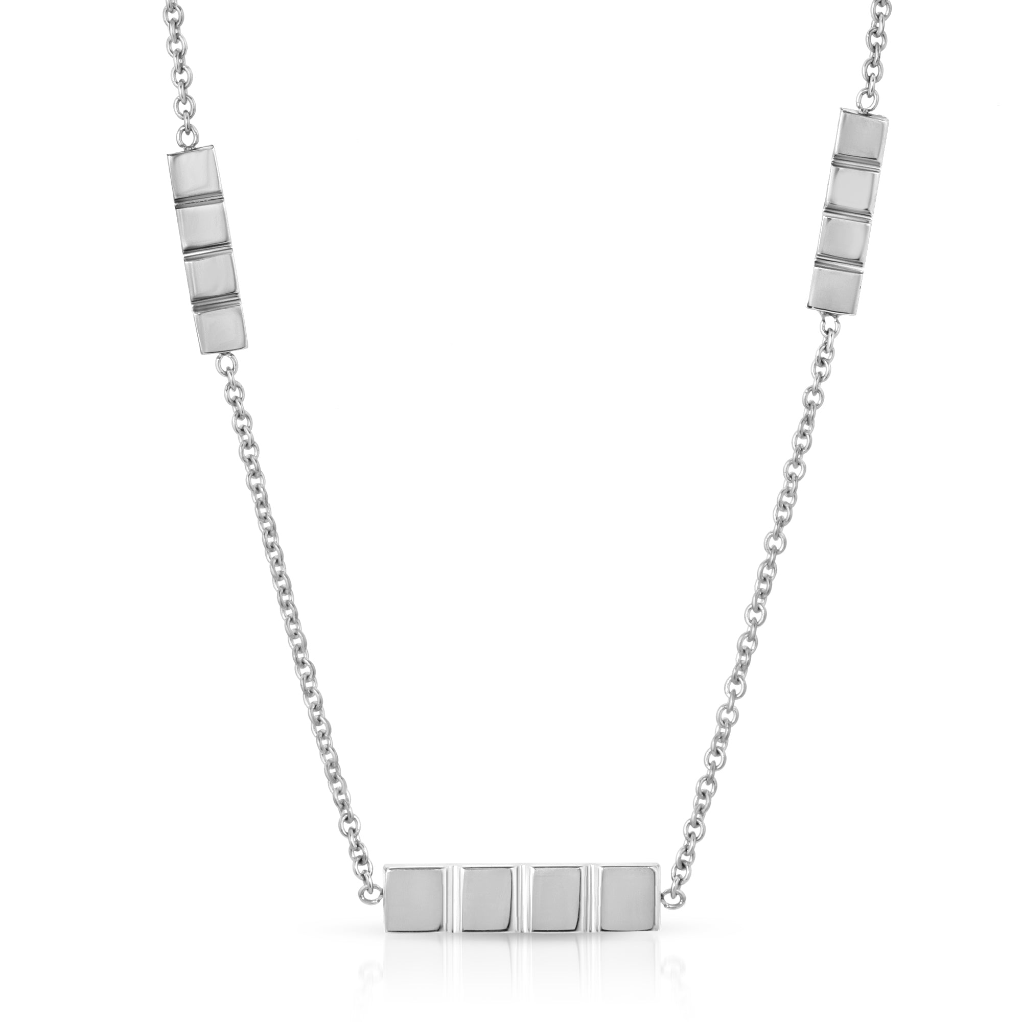 “Arabella bouquet” 14-karat gold thin bar three station necklace