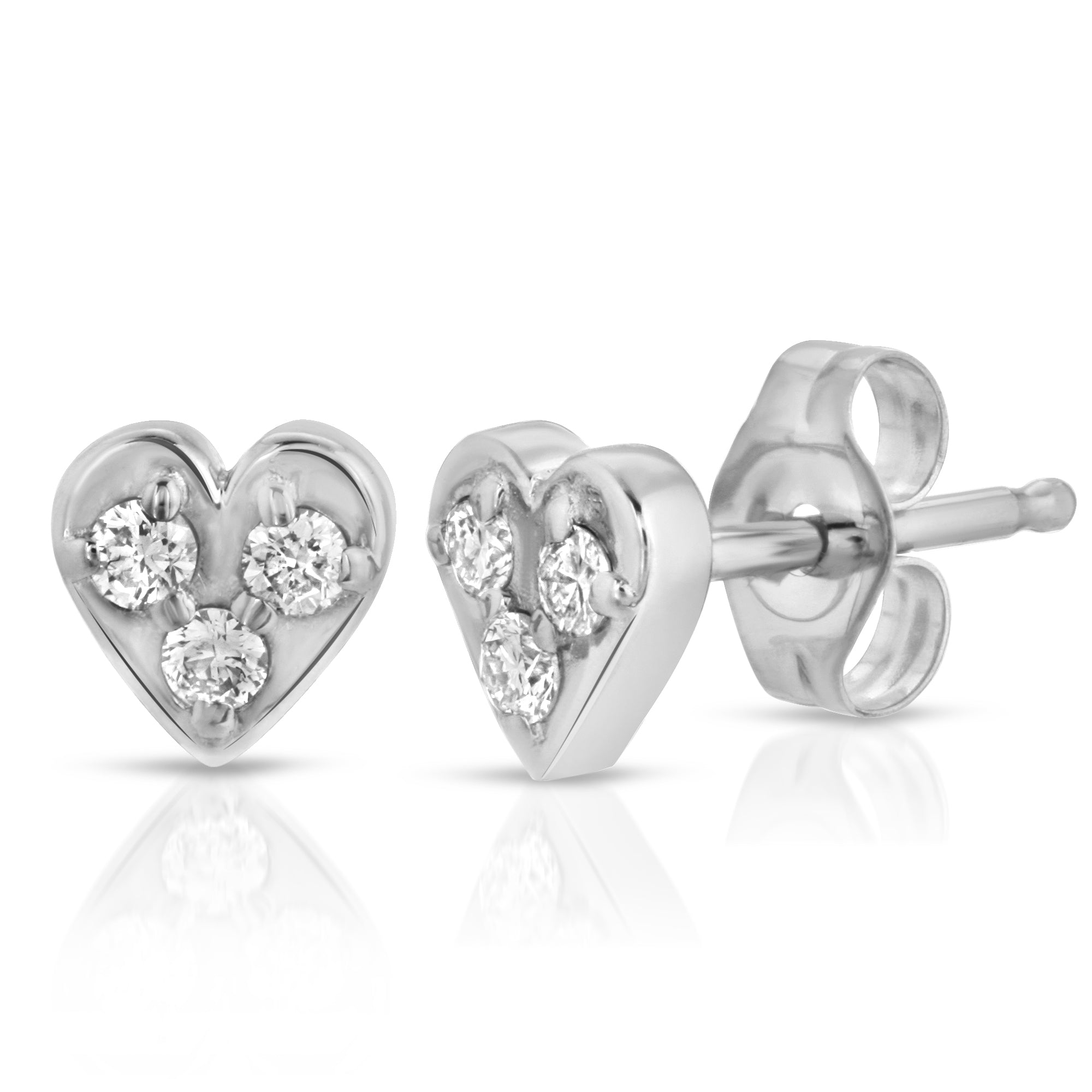 “Couer” 14-karat gold heart stud earring with diamonds