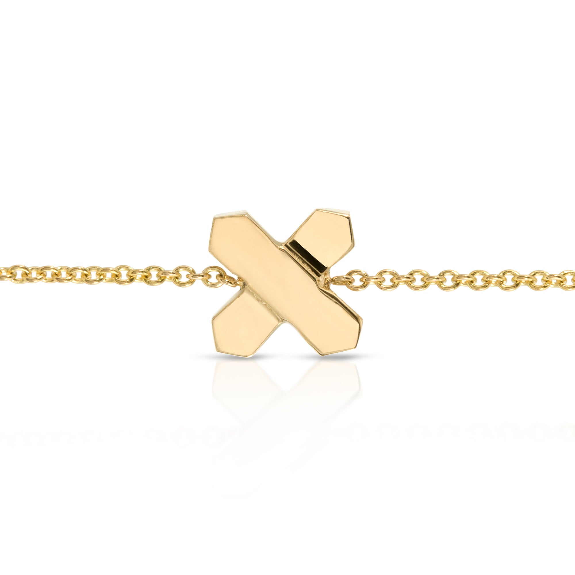 “Petit Equis” 14-karat gold X bracelet