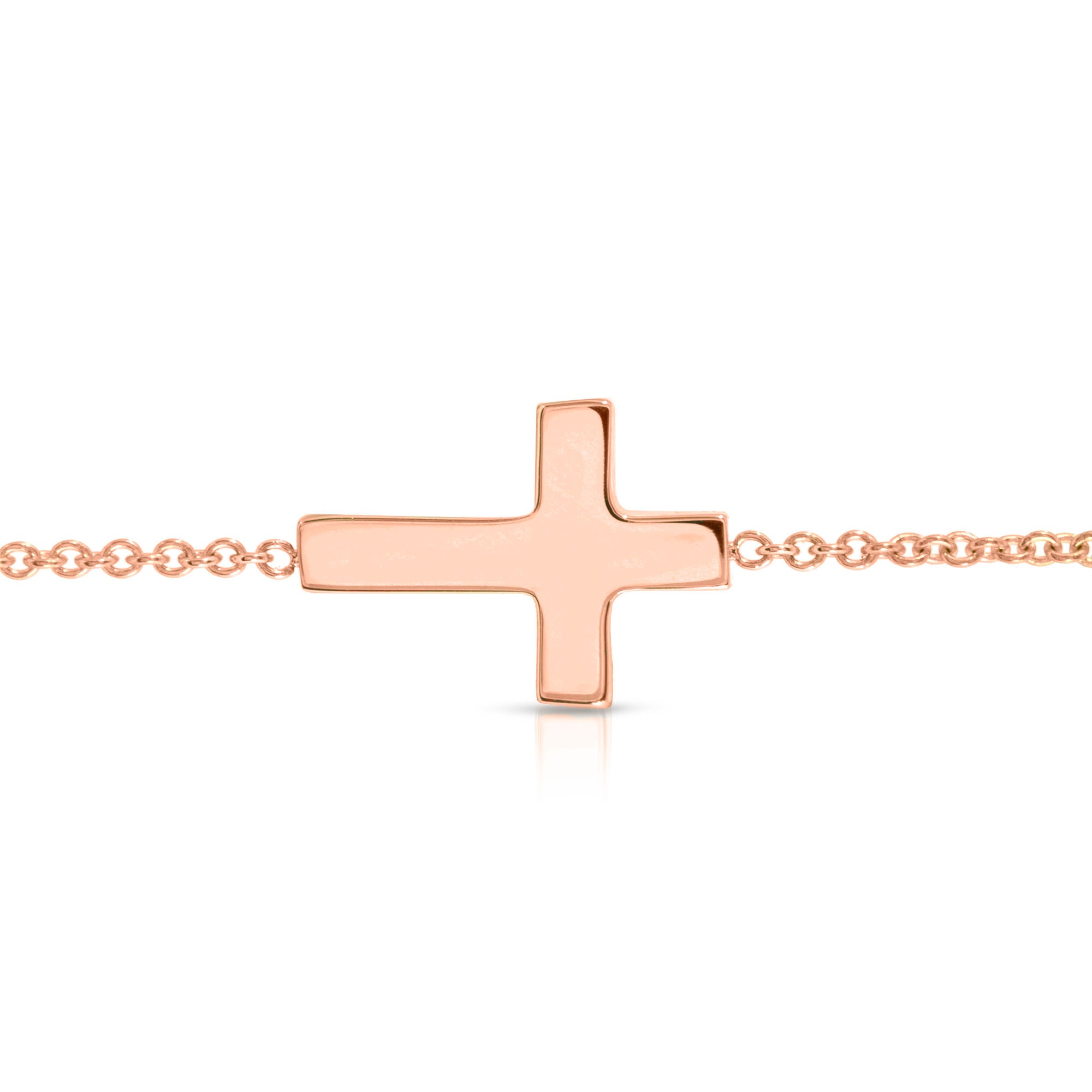 Croix” 14-karat gold cross bracelet