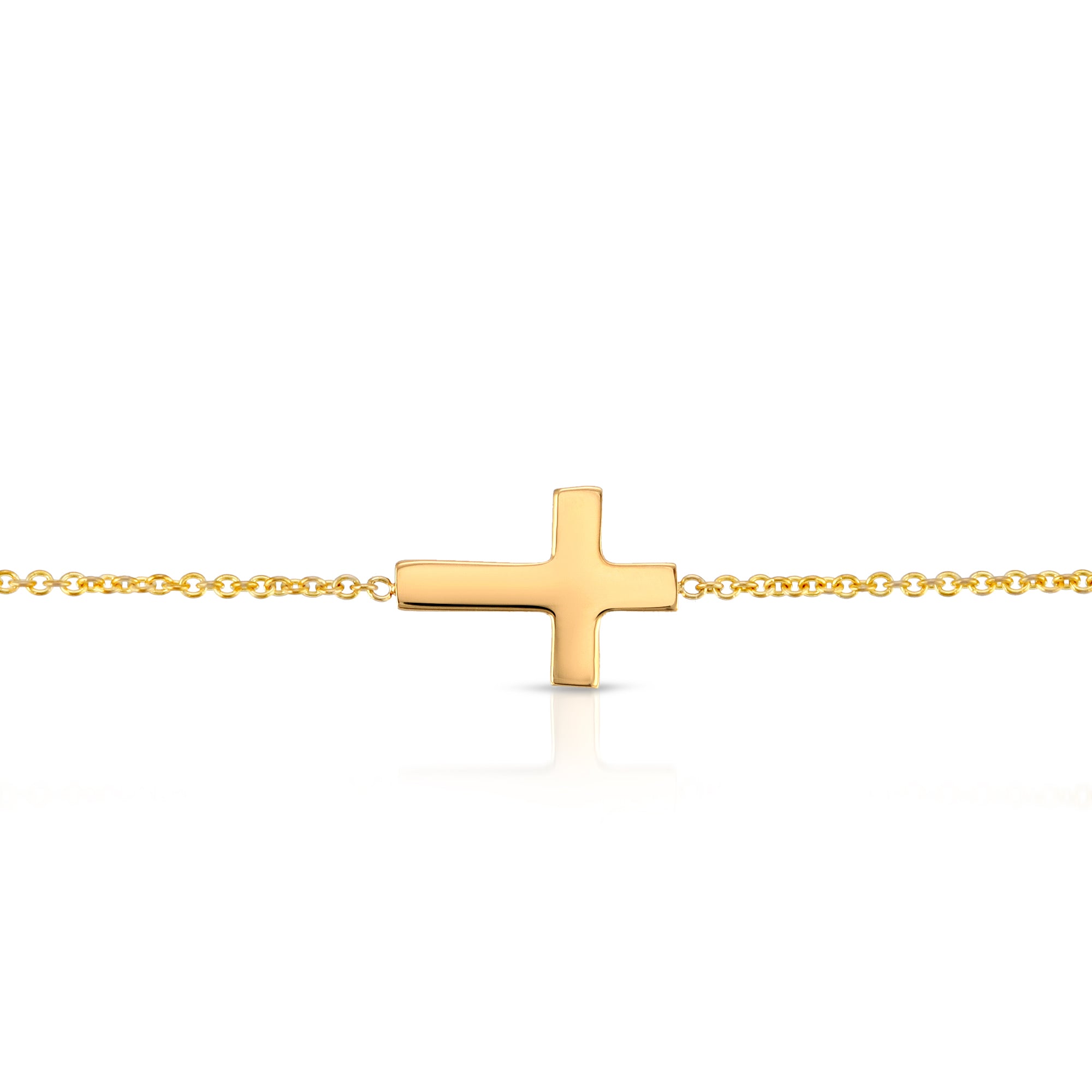 Croix” 14-karat gold cross bracelet