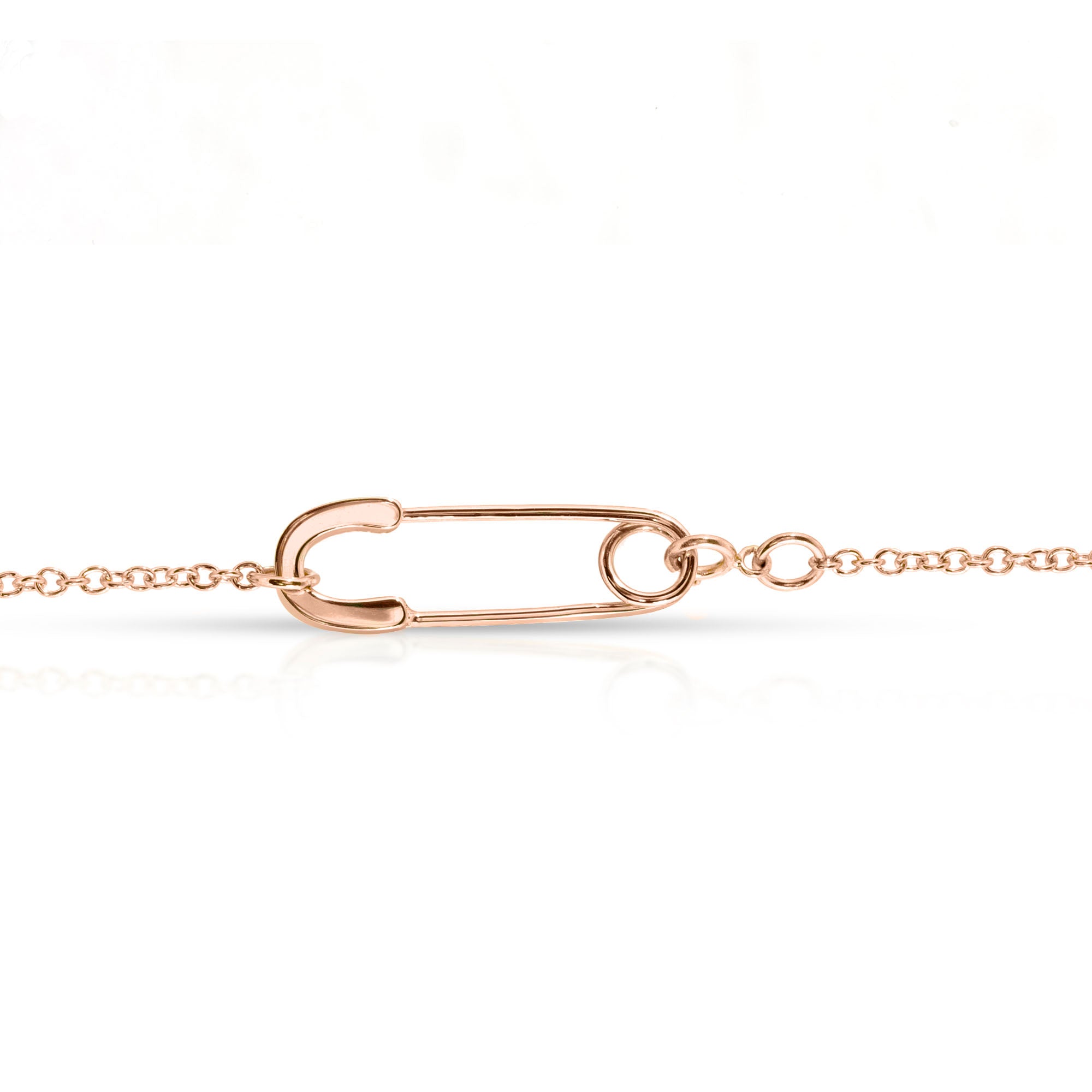 18k Rose Gold 0.60ctw Round Diamond Pave Safety Pin Bracelet – Raymond Lee  Jewelers