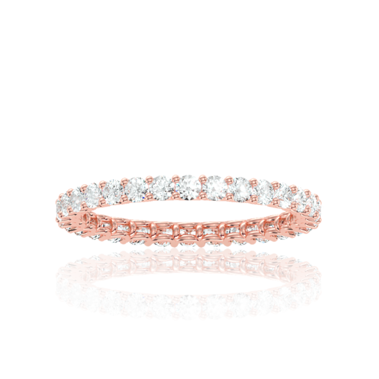 Riviera Diamond Eternity Ring (3ct, Wt.) In White, Yellow or Rose Gold