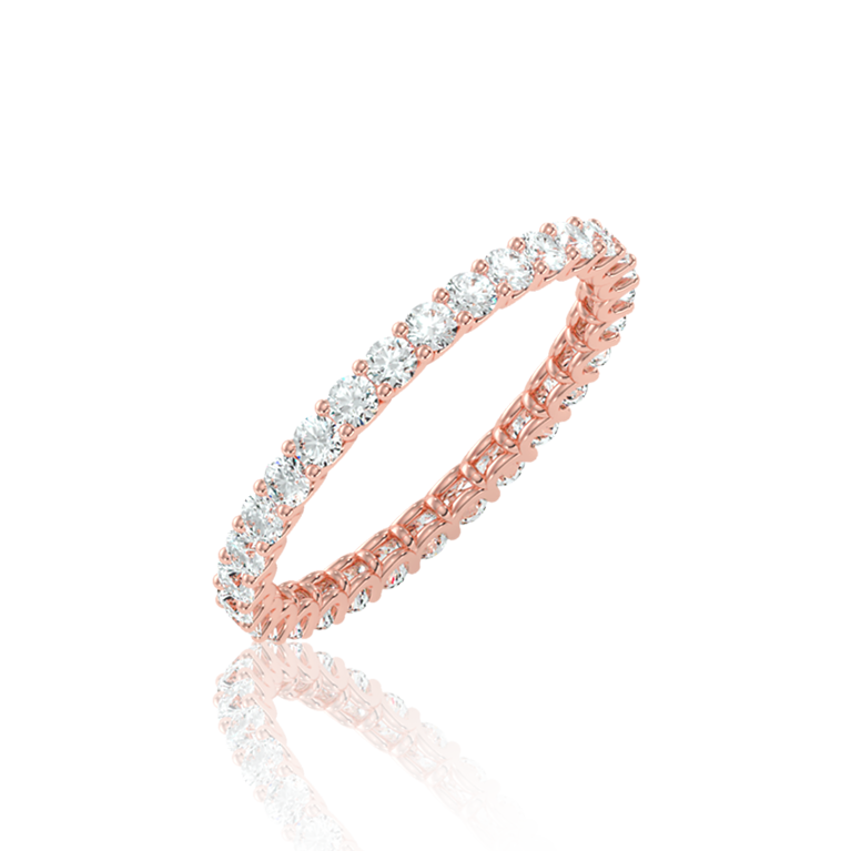 Riviera Diamond Eternity Ring (3ct, Wt.) In White, Yellow or Rose Gold