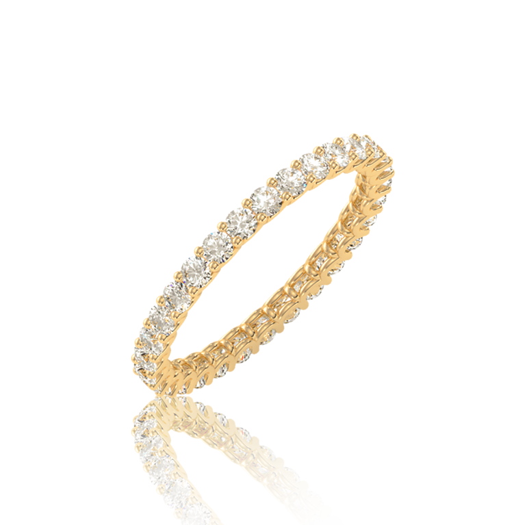 Riviera Diamond Eternity Ring (3ct, Wt.) In White, Yellow or Rose Gold